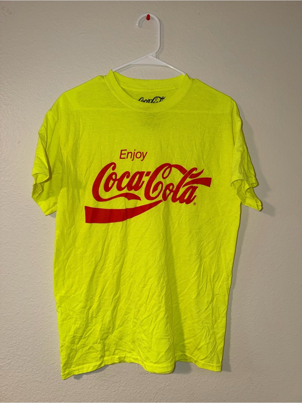 Coca Cola Neon Yellow Short Sleeve Logo Tee